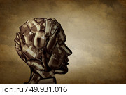 Alcohol and depression signs as a mental health symbol for psychological dependence of alcoholic drinks as hard liquor wine and beer as a 3D illustration. Стоковое фото, агентство Ingram Publishing / Фотобанк Лори