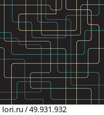 Abstract striped technology digital curve lines green, blue, yellow color overlay on dark background. vector illustration. Стоковая иллюстрация, агентство Ingram Publishing / Фотобанк Лори