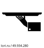 Hand with tray icon black color vector illustration flat style simple image. Стоковая иллюстрация, агентство Ingram Publishing / Фотобанк Лори
