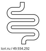 Intestine or bowels icon black color vector illustration flat style outline. Стоковая иллюстрация, агентство Ingram Publishing / Фотобанк Лори