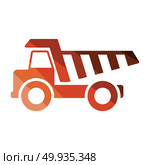 Icon of tipper. Icon of tipper. Flat color design. Vector illustration. Стоковое фото, агентство Ingram Publishing / Фотобанк Лори