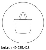 Juicer squeezer black icon in circle vector illustration isolated flat style . Стоковая иллюстрация, агентство Ingram Publishing / Фотобанк Лори