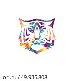 intimidating tiger front view theme logo template. intimidating tiger front view theme logo template vector. Стоковая иллюстрация, агентство Ingram Publishing / Фотобанк Лори