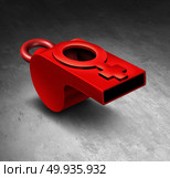 Sexual harassment and assault movement awareness involving women and violence as a whistle shaped as a female symbol as a 3D illustration.. Sexual Harassment Movement. Стоковое фото, агентство Ingram Publishing / Фотобанк Лори