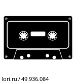 Retro audio cassette icon black color vector illustration flat style simple image. Стоковая иллюстрация, агентство Ingram Publishing / Фотобанк Лори