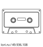Retro audio cassette icon black color vector illustration flat style simple image. Стоковая иллюстрация, агентство Ingram Publishing / Фотобанк Лори
