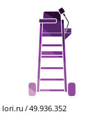 Tennis referee chair tower icon. Flat color design. Vector illustration. Стоковая иллюстрация, агентство Ingram Publishing / Фотобанк Лори