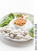 Fresh Oyster serve with assorted vegetable on white background. Стоковое фото, агентство Ingram Publishing / Фотобанк Лори