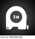 Icon of constriction tape measure. Black background with white. Vector illustration. Стоковая иллюстрация, агентство Ingram Publishing / Фотобанк Лори