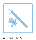 Icon of curved fishing tackle. Blue frame design. Vector illustration. Стоковая иллюстрация, агентство Ingram Publishing / Фотобанк Лори