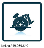 Circular saw icon. Shadow reflection design. Vector illustration. Стоковое фото, агентство Ingram Publishing / Фотобанк Лори