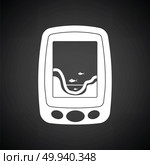 Icon of echo sounder  . Black background with white. Vector illustration. Стоковая иллюстрация, агентство Ingram Publishing / Фотобанк Лори