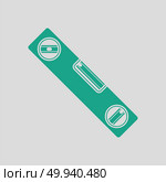 Icon of construction level . Gray background with green. Vector illustration. Стоковая иллюстрация, агентство Ingram Publishing / Фотобанк Лори