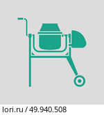 Icon of Concrete mixer. Gray background with green. Vector illustration. Стоковая иллюстрация, агентство Ingram Publishing / Фотобанк Лори