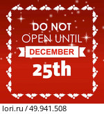 25 dec typographic with red background and frame. For web design and application interface, also useful for infographics. Vector illustration. Стоковая иллюстрация, агентство Ingram Publishing / Фотобанк Лори