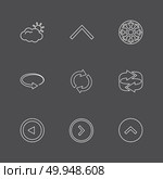 arrows , directions , pointer , arrow , user interface , pointer , up , down , left , right , play ,pause , forword , rewind , icon, vector, design,  flat,  collection, style, creative,  icons. Стоковая иллюстрация, агентство Ingram Publishing / Фотобанк Лори