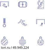 sports , games , atheletes , balls , fitness , football , fifa , russia , cricket , ball , bat , wicket, gym ,  tennis , running, race , hurdles , shoes , flag , icon, vector, design,  flat,  collection, style, creative,  icons. Стоковая иллюстрация, агентство Ingram Publishing / Фотобанк Лори