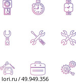 Breifcase ,setting , car , Watch , time , clock , alaram , day , timers , icon, vector, design,  flat,  collection, style, creative,  icons , setting , gear , . Стоковая иллюстрация, агентство Ingram Publishing / Фотобанк Лори