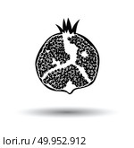 Icon of Pomegranate. White background with shadow design. Vector illustration. Стоковое фото, агентство Ingram Publishing / Фотобанк Лори