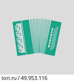 Accordion icon. Gray background with green. Vector illustration. Стоковое фото, агентство Ingram Publishing / Фотобанк Лори