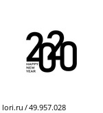 Happy New Year 2020 Text Design logo. Стоковая иллюстрация, иллюстратор Максим Гребешков / Фотобанк Лори