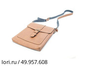 Leather handbag isolated on white. Стоковое фото, агентство Ingram Publishing / Фотобанк Лори