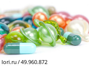 diferent Tablets pills capsule heap mix therapy drugs doctor flu antibiotic pharmacy medicine medical. Стоковое фото, агентство Ingram Publishing / Фотобанк Лори