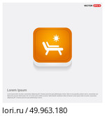 Sun bathe on the chaise longue with umbrella Icon Orange Abstract Web Button - Free vector icon. Стоковая иллюстрация, агентство Ingram Publishing / Фотобанк Лори