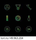 medal , compass , skype , wifi , behance , sports , games , fitness , athletics , football , bodybuilding , snooker , ball , cricket , tennis , stopwatch , golf  , social , media , icon, vector, design,  flat,  collection, style, creative,  icons. Стоковая иллюстрация, агентство Ingram Publishing / Фотобанк Лори