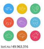 car , tree , thunder  , ecology , sun , cloud , rain , weather , icon, vector, design,  flat,  collection, style, creative,  icons , sky , pointer , mouse , tree , enviroment , cloudy,icon, vector, design,  flat,  collection, style, creative,  icons. Стоковая иллюстрация, агентство Ingram Publishing / Фотобанк Лори