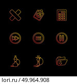 multimedia , sound , buttons , dwonload , upload , pin , key ,error , calcualtor , icon, vector, design,  flat,  collection, style, creative,  icons. Стоковая иллюстрация, агентство Ingram Publishing / Фотобанк Лори
