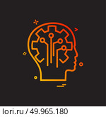 Artificial brain circuit intelligence icon vector design. Стоковая иллюстрация, агентство Ingram Publishing / Фотобанк Лори