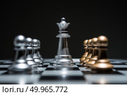 Chess photographed on chessboard while the game begin. Стоковое фото, агентство Ingram Publishing / Фотобанк Лори