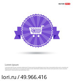 Shopping Cart icon - Purple Ribbon banner. Стоковая иллюстрация, агентство Ingram Publishing / Фотобанк Лори