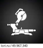 Circular end saw icon. Black background with white. Vector illustration. Стоковое фото, агентство Ingram Publishing / Фотобанк Лори
