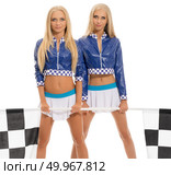 Image of sexy young blondes posing as race girls. Стоковое фото, фотограф Гурьянов Андрей / Фотобанк Лори
