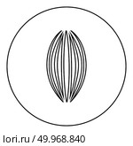 Muscle icon black color in round circle outline vector illustration. Стоковая иллюстрация, агентство Ingram Publishing / Фотобанк Лори