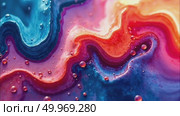 AI Generative Abstract acrylic paint Colored Wavy Background, Futuristic Animation stains. Стоковое AI-видео, аниматор Spirit River / Фотобанк Лори
