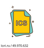 ICS file type icon design vector. Стоковая иллюстрация, агентство Ingram Publishing / Фотобанк Лори