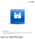Halloween Hunted House Icon - 3d Blue Button. Стоковая иллюстрация, агентство Ingram Publishing / Фотобанк Лори