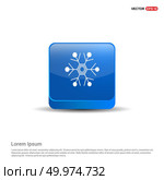 Snow Flake Icon - 3d Blue Button. Стоковая иллюстрация, агентство Ingram Publishing / Фотобанк Лори