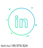 Linked in icon design vector. Стоковая иллюстрация, агентство Ingram Publishing / Фотобанк Лори