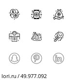 snapchat , pintrest , linkedin , Nexus , nxs , crypto , currency , crypto cuurency , money , exchange , coin , dollar , graph , icon, vector, design,  flat,  collection, style, creative,  icons. Стоковая иллюстрация, агентство Ingram Publishing / Фотобанк Лори