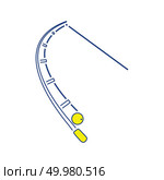 Icon of curved fishing tackle. Thin line design. Vector illustration. Стоковая иллюстрация, агентство Ingram Publishing / Фотобанк Лори