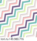 Abstract oblique wavy zigzag pastels color pattern on white background. Scandinavian seamless style. Vector illustration. Стоковая иллюстрация, агентство Ingram Publishing / Фотобанк Лори