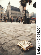 Santiago shell St James shell on the main square in Brussels, Belgium. St James shell in Brussels. Стоковое фото, агентство Ingram Publishing / Фотобанк Лори