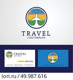 Travel Karakalpakstan Creative Circle flag Logo and Business card design. Стоковая иллюстрация, агентство Ingram Publishing / Фотобанк Лори