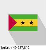 Sao Tome and Principe flag Long Shadow design vector. Стоковая иллюстрация, агентство Ingram Publishing / Фотобанк Лори