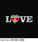 Love typography with Suriname flag design vector. Стоковая иллюстрация, агентство Ingram Publishing / Фотобанк Лори