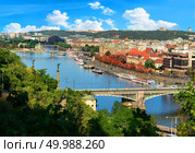 Panorama view of the bridges of Prague. Стоковое фото, агентство Ingram Publishing / Фотобанк Лори